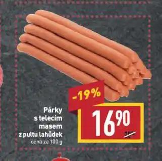 Billa Párky s telecím masem nabídka