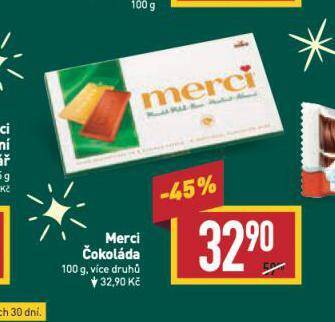 Billa Merci čokoláda nabídka