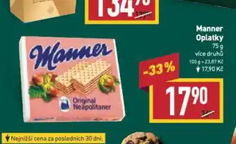Billa Manner oplatky nabídka