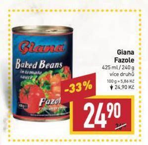 Billa Giana fazole nabídka