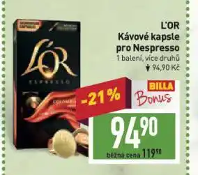 Billa Kávové kapsle l'or nabídka