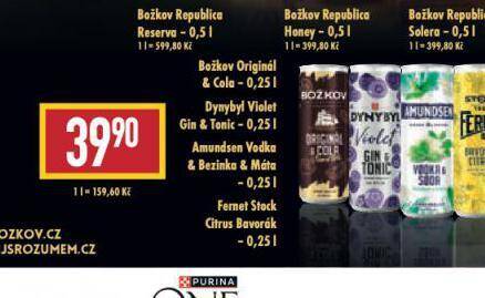 Billa Dynybyl violet gin & tonic nabídka