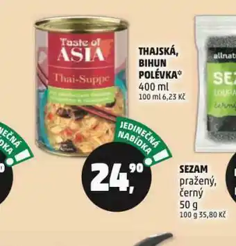 Penny Market Thajsk, bihun polévka nabídka