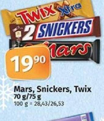 COOP TIP Mars, Snickers, Twix 70 g/75 g nabídka
