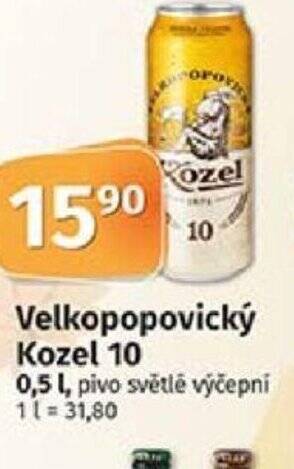 COOP TIP Velkopopovický Kozel 10 0,5 l nabídka