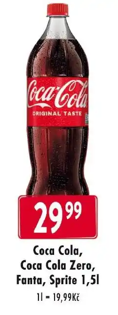 Qanto Coca Cola, Coca Cola Zero, Fanta, Sprite 1,5L nabídka