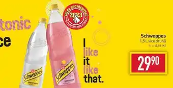 Billa Schweppes 1,5 l nabídka