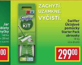 Billa Swiffer úklidové pomůcky starter pack ubrousky 18 ks nabídka