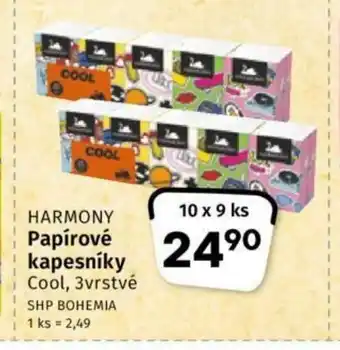 Coop HARMONY Papírové kapesníky nabídka