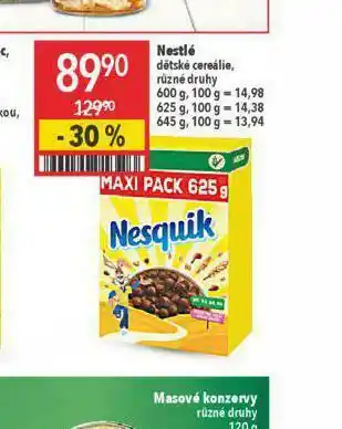 Globus Netslé dětské cereálie nabídka
