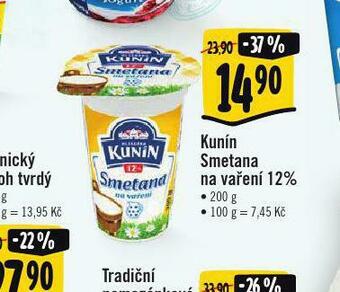 Albert Kunín smetana na vaření 12% nabídka