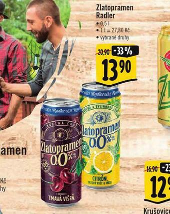 Albert Zlatopramen radler nabídka