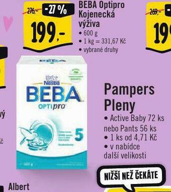 Albert Beba optipro kojenecká výživa nabídka