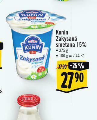 Albert Kunín zakysaná smetana 15% nabídka