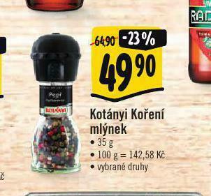 Albert Kotányi koření mlýnek nabídka