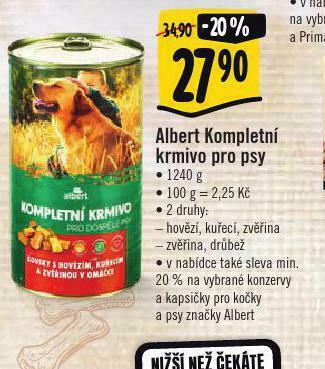 Albert Albert kompletní krmivo pro psy nabídka