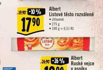 Albert Albert listové těsto rozválené nabídka