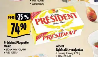 Albert Président plaquette máslo nabídka