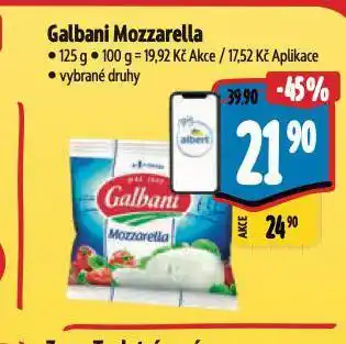 Albert Galbani mozzarella nabídka