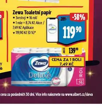 Albert Zewa deluxe toaletní papír nabídka