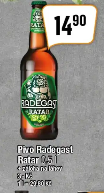 TEMPO Pivo Radegast Ratar 0,5 l. nabídka
