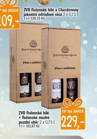 TEMPO ZVB Rulanské bílé a Chardonnay jakostní odrůdové vína nabídka