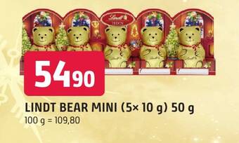 Trefa LINDT BEAR MINI (5× 10 g) 50 g nabídka