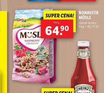 Lidl Bonavita müsli nabídka