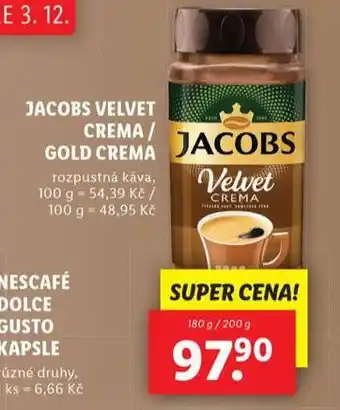 Jacobs velvet crema / gold crema