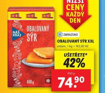 Lidl Obalovaný sýr xxl nabídka