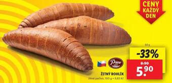 Lidl Žitný rohlík nabídka