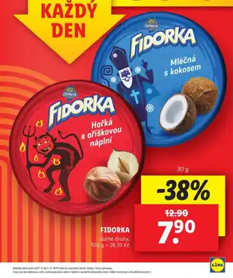 Lidl Fidorka nabídka