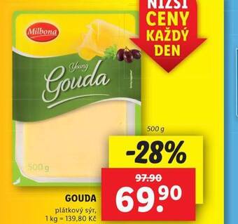 Lidl Gouda plátkový sýr nabídka