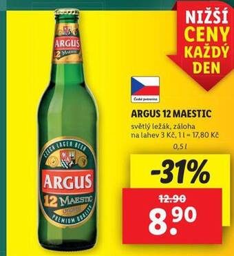 Lidl Pivo argus 12 maestic nabídka