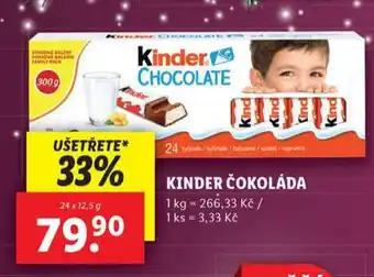 Lidl Kinder čokoláda nabídka