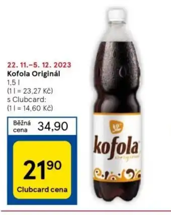 Tesco Kofola Originál 1,5 L nabídka
