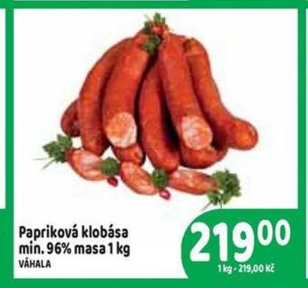 Brněnka Papriková klobása min. 96% masa 1 kg nabídka