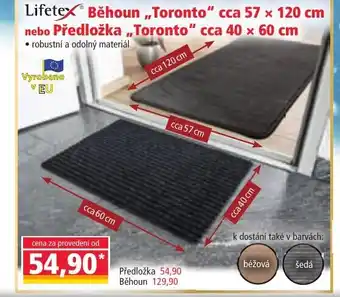 Norma Lifetex Běhoun „Toronto" cca 57 x 120 cm nebo Předložka ,,Toronto" cca 40 x 60 cm nabídka