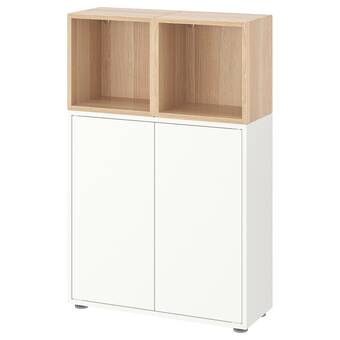 IKEA Eket sestava skříněk s nohami, bílá/vz. bíle moř. dub, 70x35x107 cm nabídka