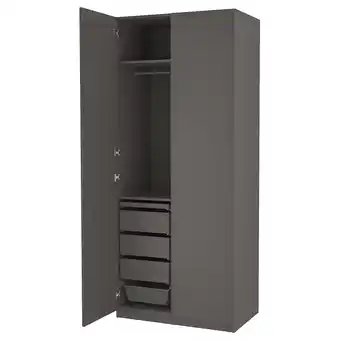 IKEA Pax / forsand šatní sestava, tmavě šedá/tmavě šedá, 100x60x236 cm nabídka
