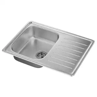 IKEA Fyndig vestavný dřez s odkapávačem, nerezavějící ocel, 70x50 cm nabídka