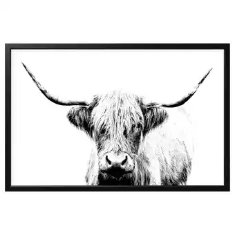 IKEA Björksta obraz s rámem, kráva s rohy/černá, 118x78 cm nabídka
