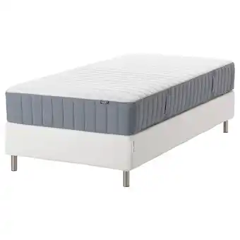 IKEA Espevär/valevåg čalouněná postel, bílá/velmi tvrdá sv.modrá, 90x200 cm nabídka