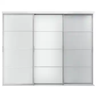 IKEA Skytta / svartisdal kombinace posuvných dveří, hliník/bílá papír, 301x240 cm nabídka