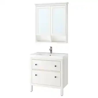 IKEA Hemnes / odensvik koupelnový nábytek, sada 4 ks, bílá/baterie voxnan, 83 cm nabídka