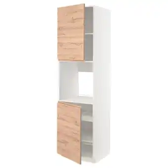 IKEA Metod vys. sk. na troubu+2 dv./police, bílá/voxtorp vzor dub, 60x60x220 cm nabídka