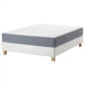 IKEA Espevär/valevåg čalouněná postel, bílá/velmi tvrdá sv.modrá, 140x200 cm nabídka