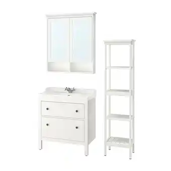 IKEA Hemnes / rättviken koupelnový nábytek, sada 5 ks, bílá/baterie runskär, 82 cm nabídka