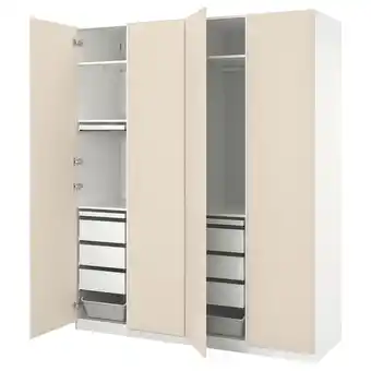 IKEA Pax / reinsvoll šatní sestava, bílá/šedobéžová, 200x60x236 cm nabídka