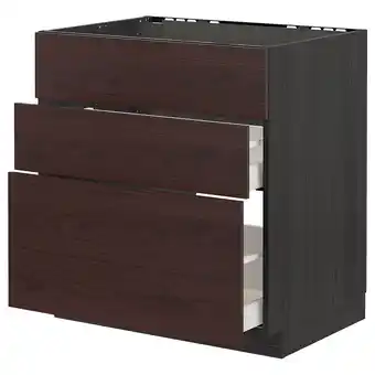 IKEA Metod / maximera skříňka na var.d./vest.dig.se zás., černá askersund/tmavě hnědá vzor jasan, 80x60 cm nabídka
